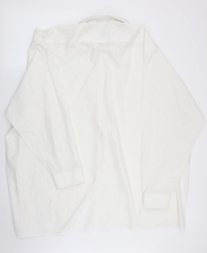 Mens UK Size  Double TWO White  Button-Up Long Sleeve Casual Shirt