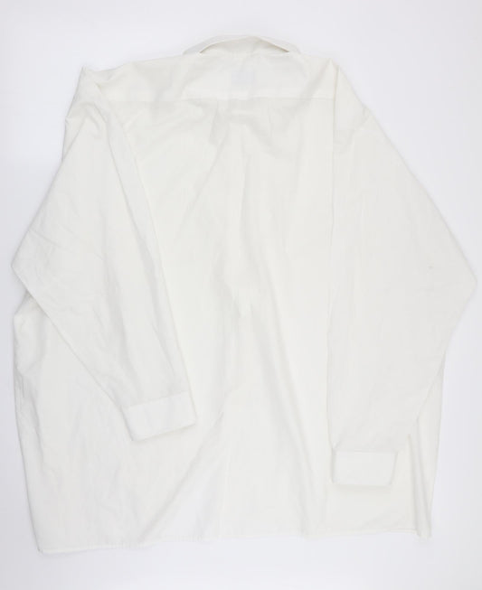 Mens UK Size  Double TWO White  Button-Up Long Sleeve Casual Shirt