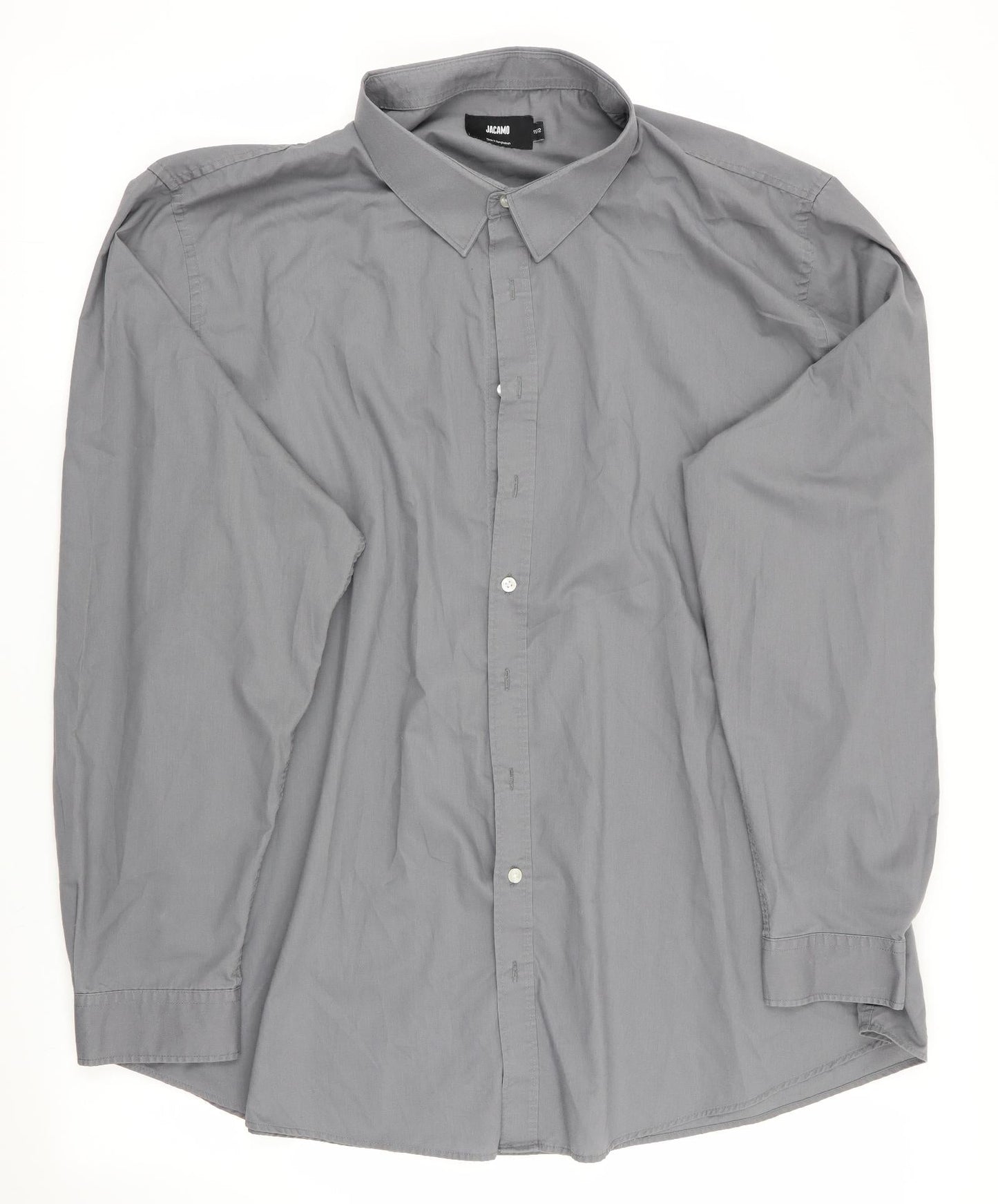Mens UK Size  Jacamo Grey  Button-Up Long Sleeve Casual Shirt