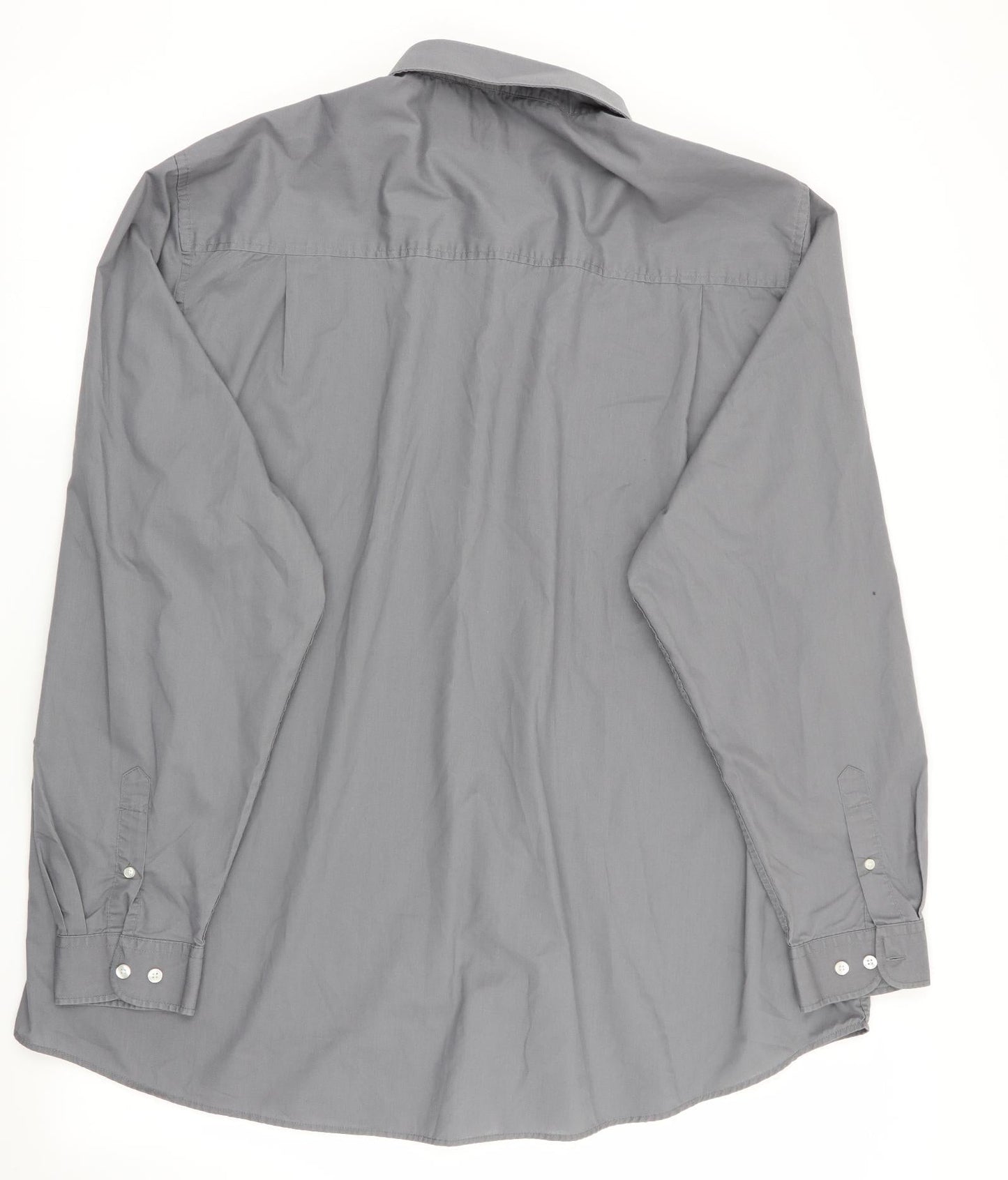Mens UK Size  Jacamo Grey  Button-Up Long Sleeve Casual Shirt