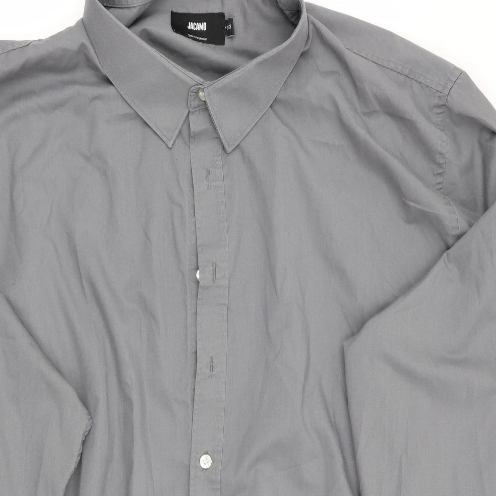 Mens UK Size  Jacamo Grey  Button-Up Long Sleeve Casual Shirt