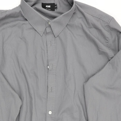 Mens UK Size  Jacamo Grey  Button-Up Long Sleeve Casual Shirt