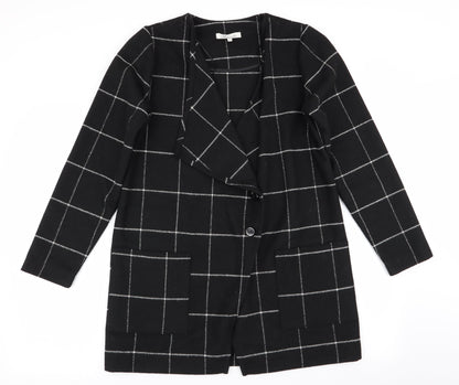 Womens UK Size 8 Peacocks Black Overcoat