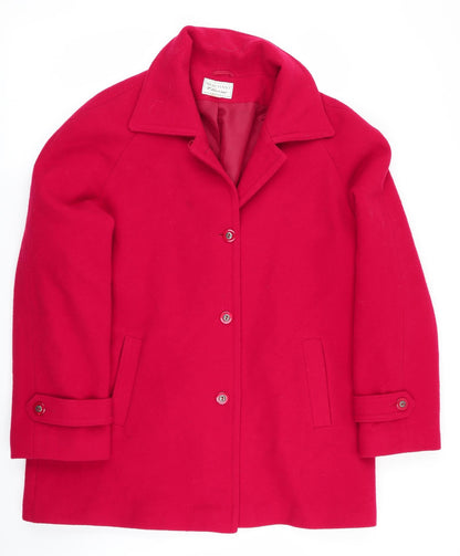 Merchant Classic Womens Red   Overcoat Coat Size 14