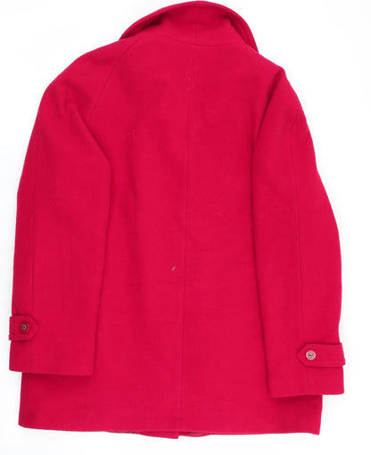 Merchant Classic Womens Red   Overcoat Coat Size 14