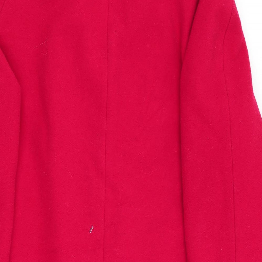 Merchant Classic Womens Red   Overcoat Coat Size 14