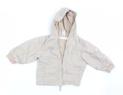 M&Co Boys Beige   Basic Coat Coat Size 9-12 Months