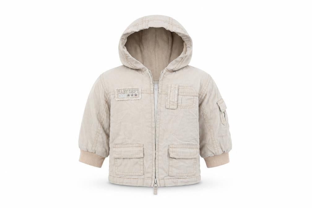 M&Co Boys Beige   Basic Coat Coat Size 9-12 Months