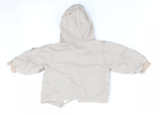 M&Co Boys Beige   Basic Coat Coat Size 9-12 Months