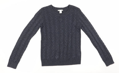 Womens UK Size 4 H&M Blue Pullover Jumper