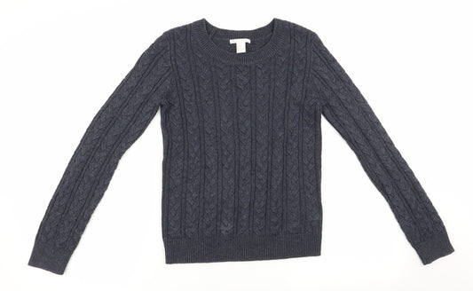 Womens UK Size 4 H&M Blue Pullover Jumper