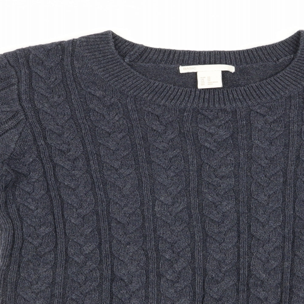 Womens UK Size 4 H&M Blue Pullover Jumper