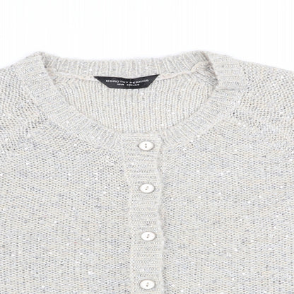 Womens UK Size 12 Dorothy Perkins Grey Cardigan Jumper