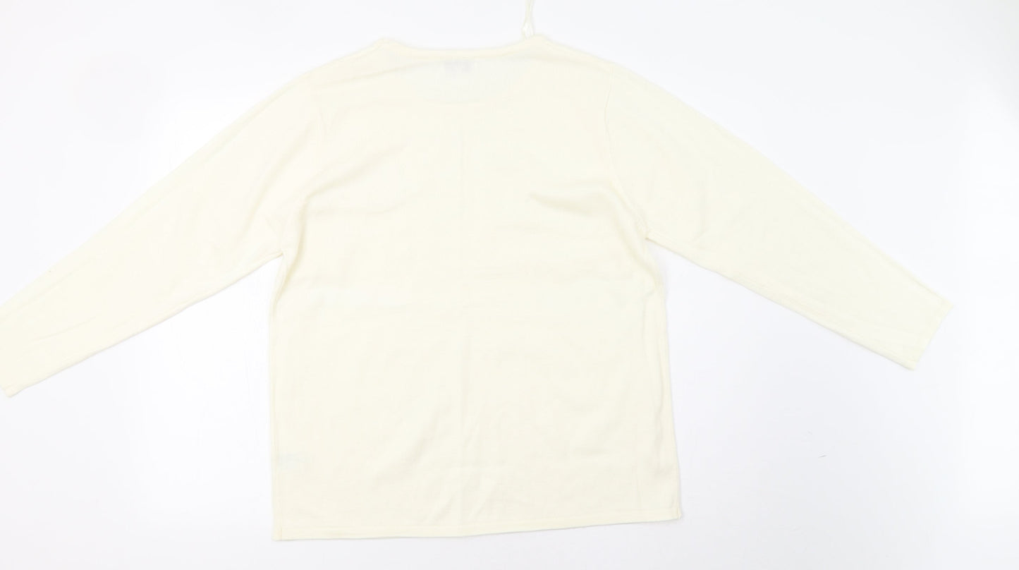 Womens UK Size XL Fay Louise Ivory Pullover Jumper