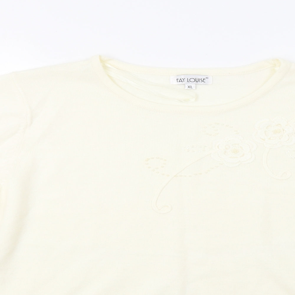 Womens UK Size XL Fay Louise Ivory Pullover Jumper