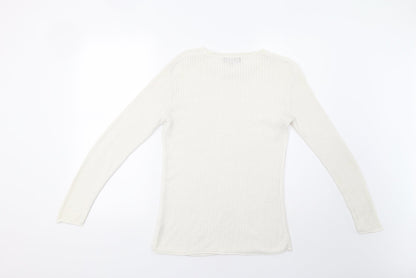 Womens UK Size XS River Island White Pullover Jumper