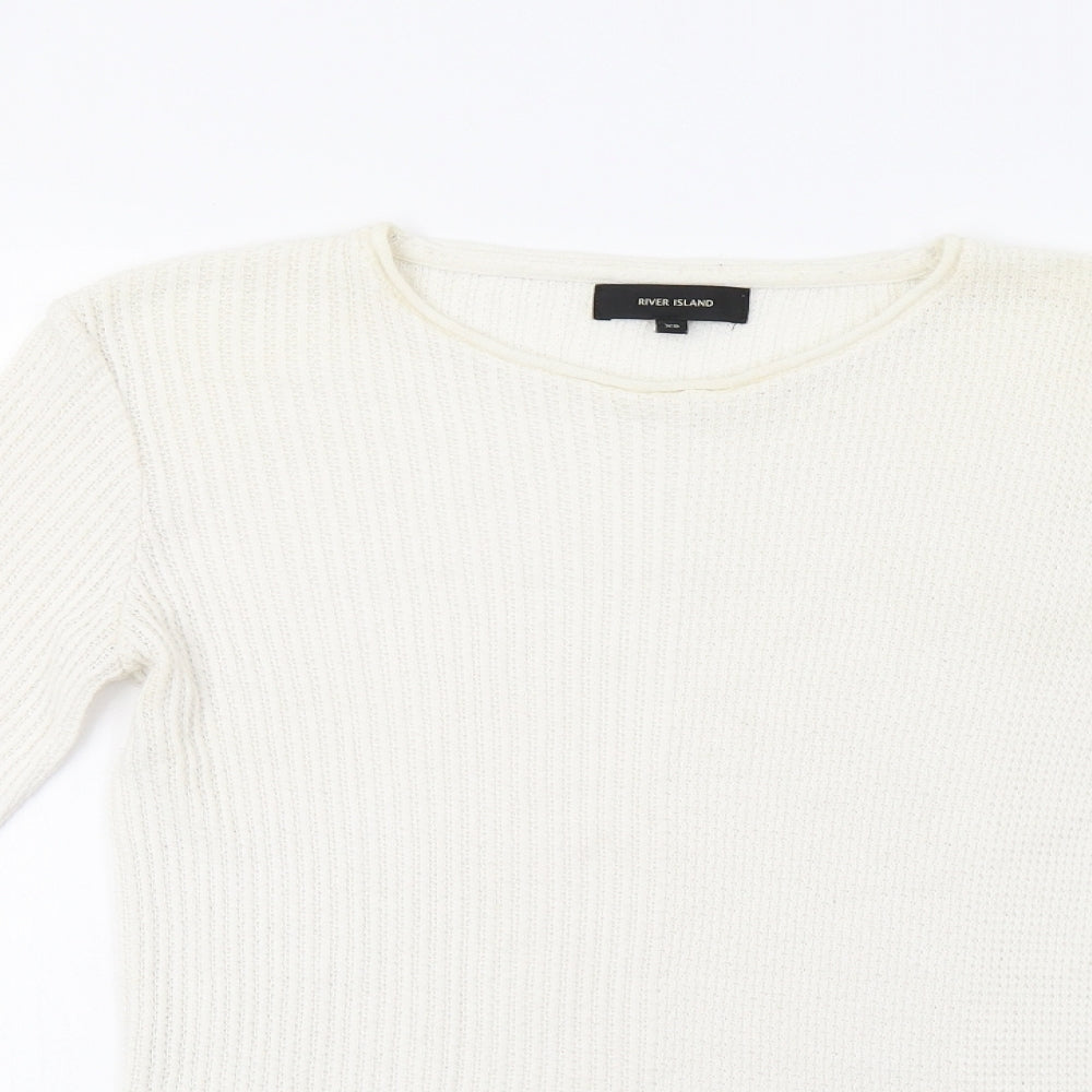 Womens UK Size XS River Island White Pullover Jumper