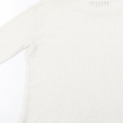 Womens UK Size XS River Island White Pullover Jumper