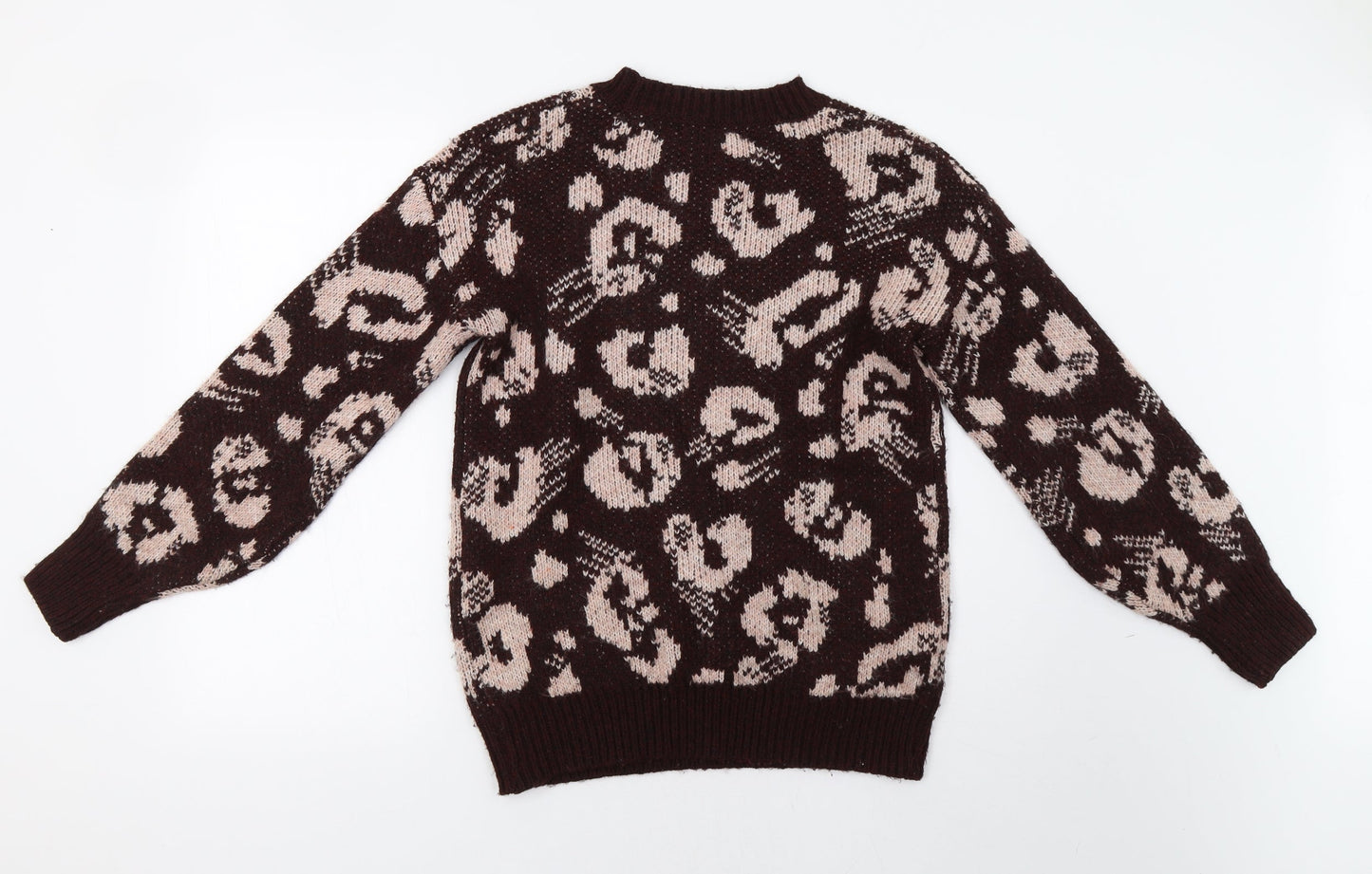 George Womens Brown Geometric  Pullover Jumper Size S