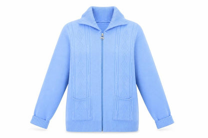 Womens UK Size L Monique Blue Full Zip Jumper