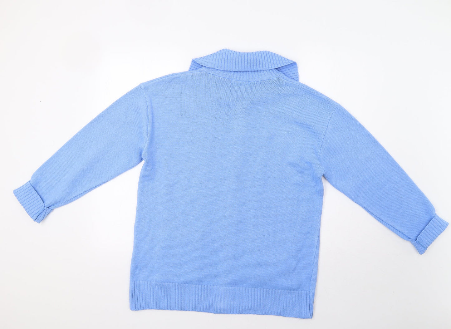 Womens UK Size L Monique Blue Full Zip Jumper