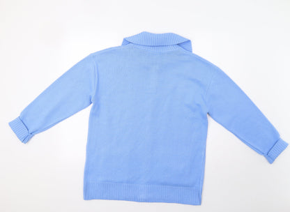 Womens UK Size L Monique Blue Full Zip Jumper