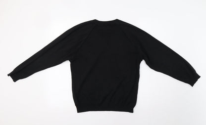 SWI Mens Black   Pullover Jumper Size S
