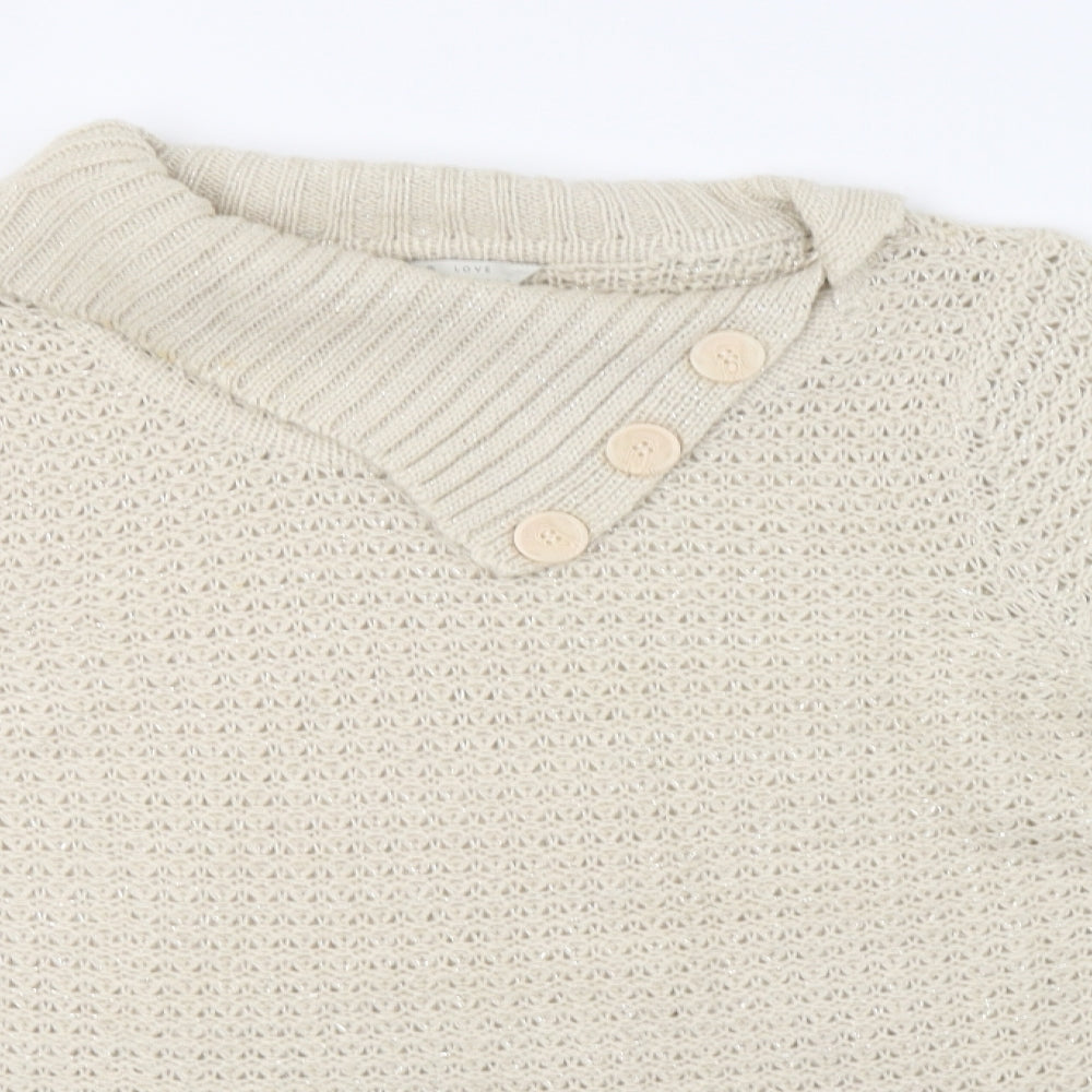 Womens UK Size 16 BHS Beige Pullover Jumper