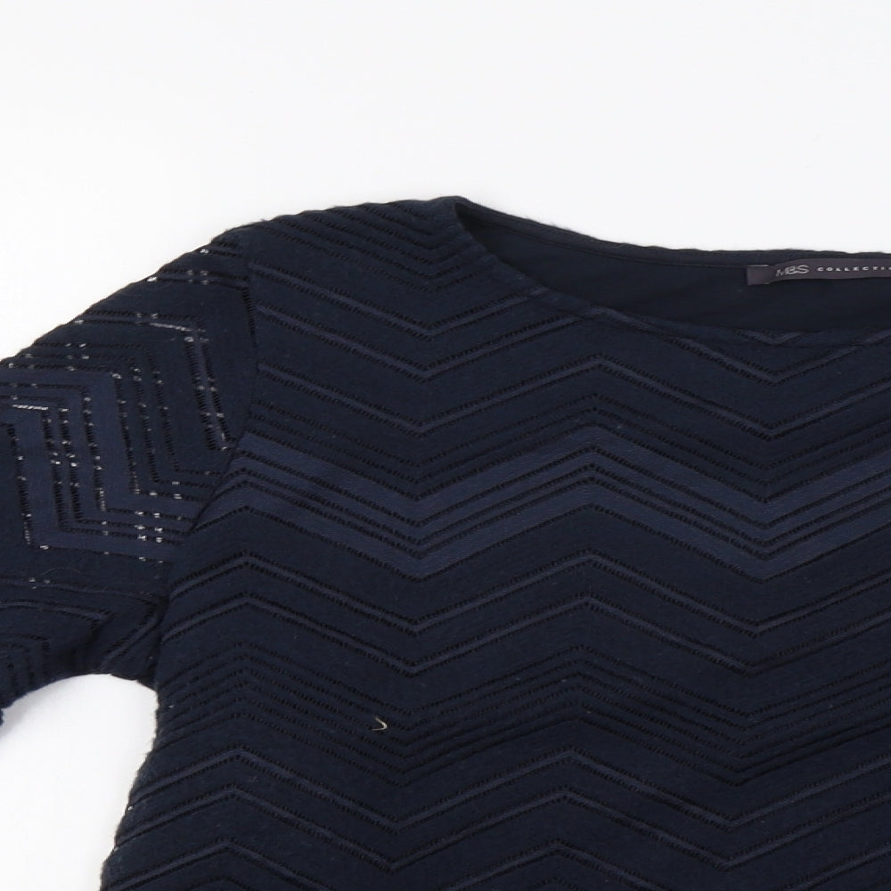 Womens UK Size 14 M&S Blue Pullover Jumper