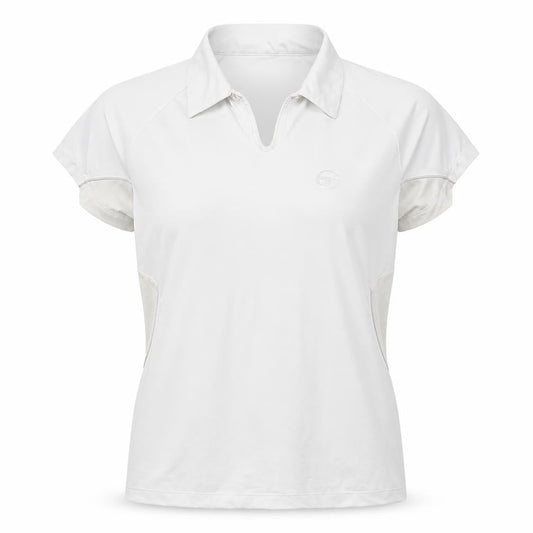 Front view of Sergio Tacchini women’s white basic t-shirt, size S