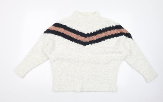 FASHION PRIVATE COMPANY Womens Multicoloured Striped  Pullover Jumper Size S