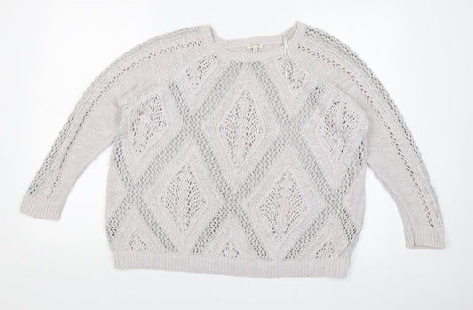 River Island Womens Grey Argyle/Diamond  Pullover Jumper Size 12