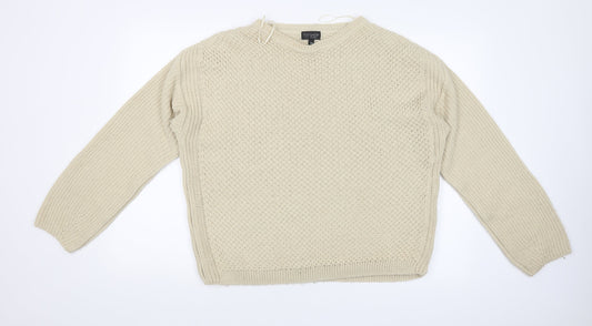 Womens UK Size 14 Topshop Beige Pullover Jumper