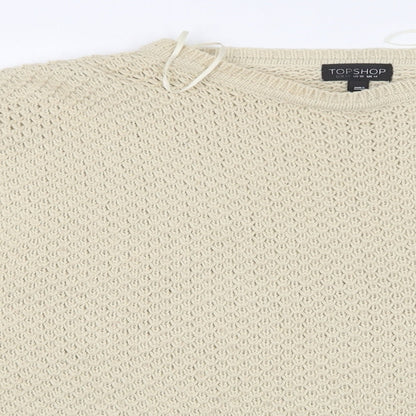Womens UK Size 14 Topshop Beige Pullover Jumper