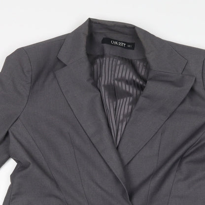 CHERRY Womens Grey   Jacket Suit Jacket Size L