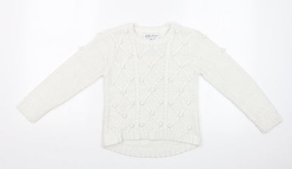 TU Girls White Argyle/Diamond  Pullover Sweatshirt Size 8 Years