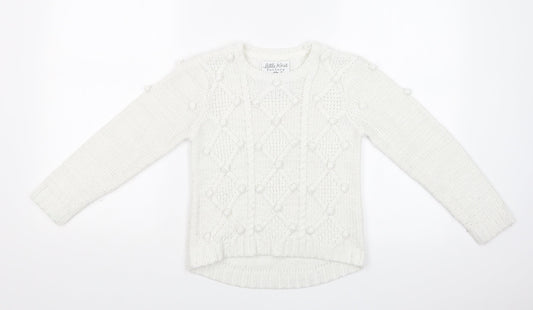 TU Girls White Argyle/Diamond  Pullover Sweatshirt Size 8 Years