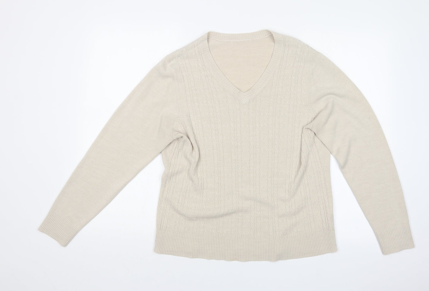 Womens UK Size  Preworn Beige Basic T-Shirt