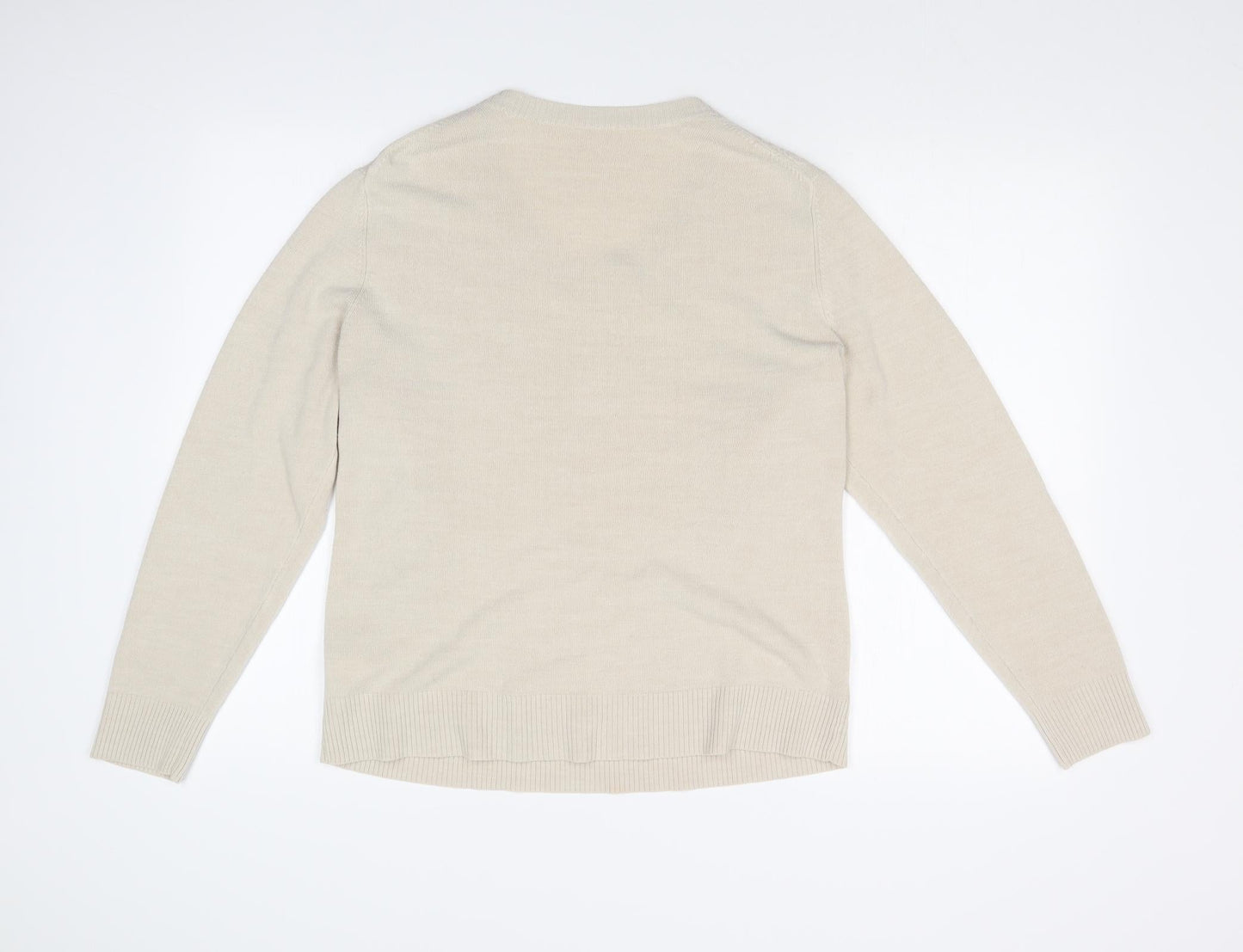 Womens UK Size  Preworn Beige Basic T-Shirt