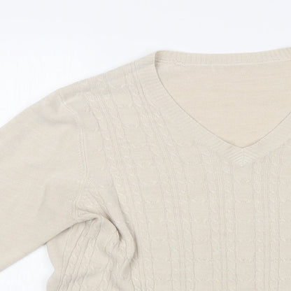 Womens UK Size  Preworn Beige Basic T-Shirt