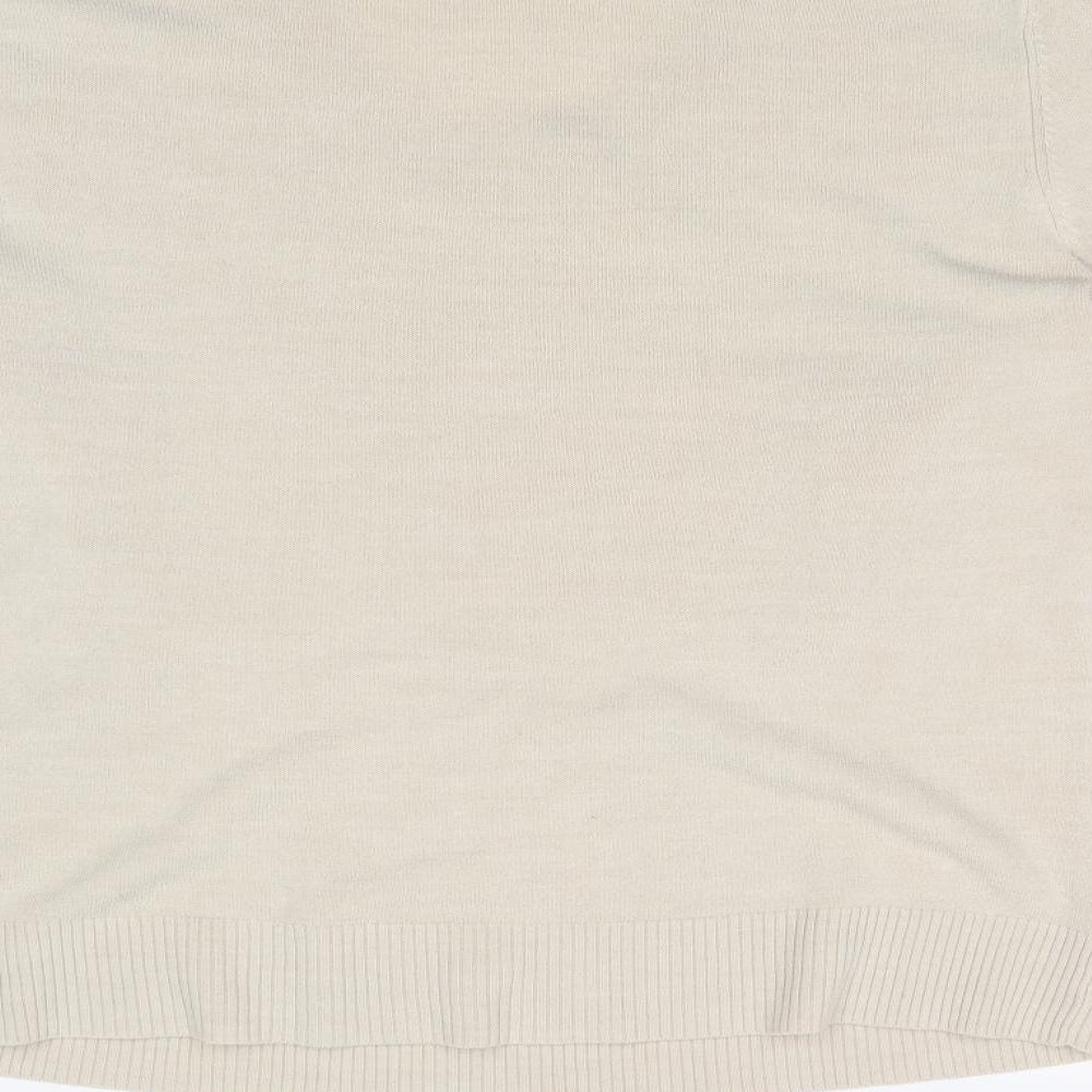 Womens UK Size  Preworn Beige Basic T-Shirt