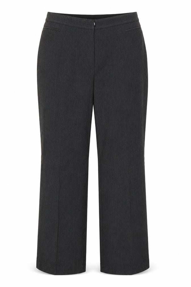 Front view of Marks & Spencer women’s grey trousers, size UK 16, 30-inch leg