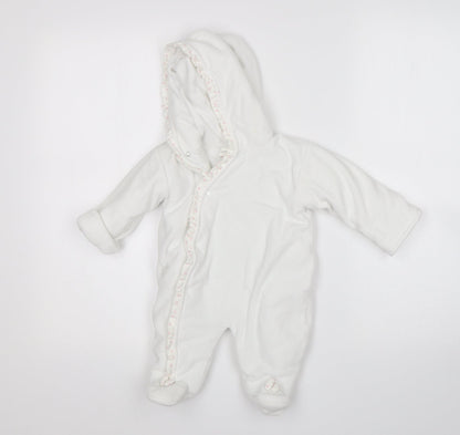 Little Nosh Girls White   Babygrow One-Piece Size 3-6 Months