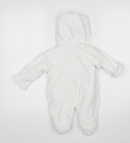 Little Nosh Girls White   Babygrow One-Piece Size 3-6 Months