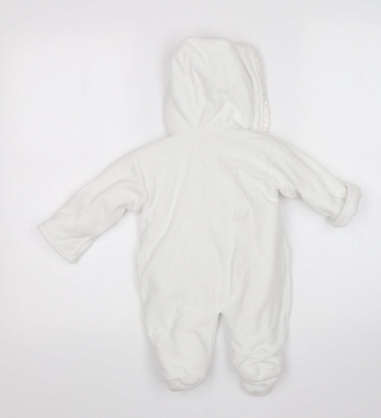 Little Nosh Girls White   Babygrow One-Piece Size 3-6 Months