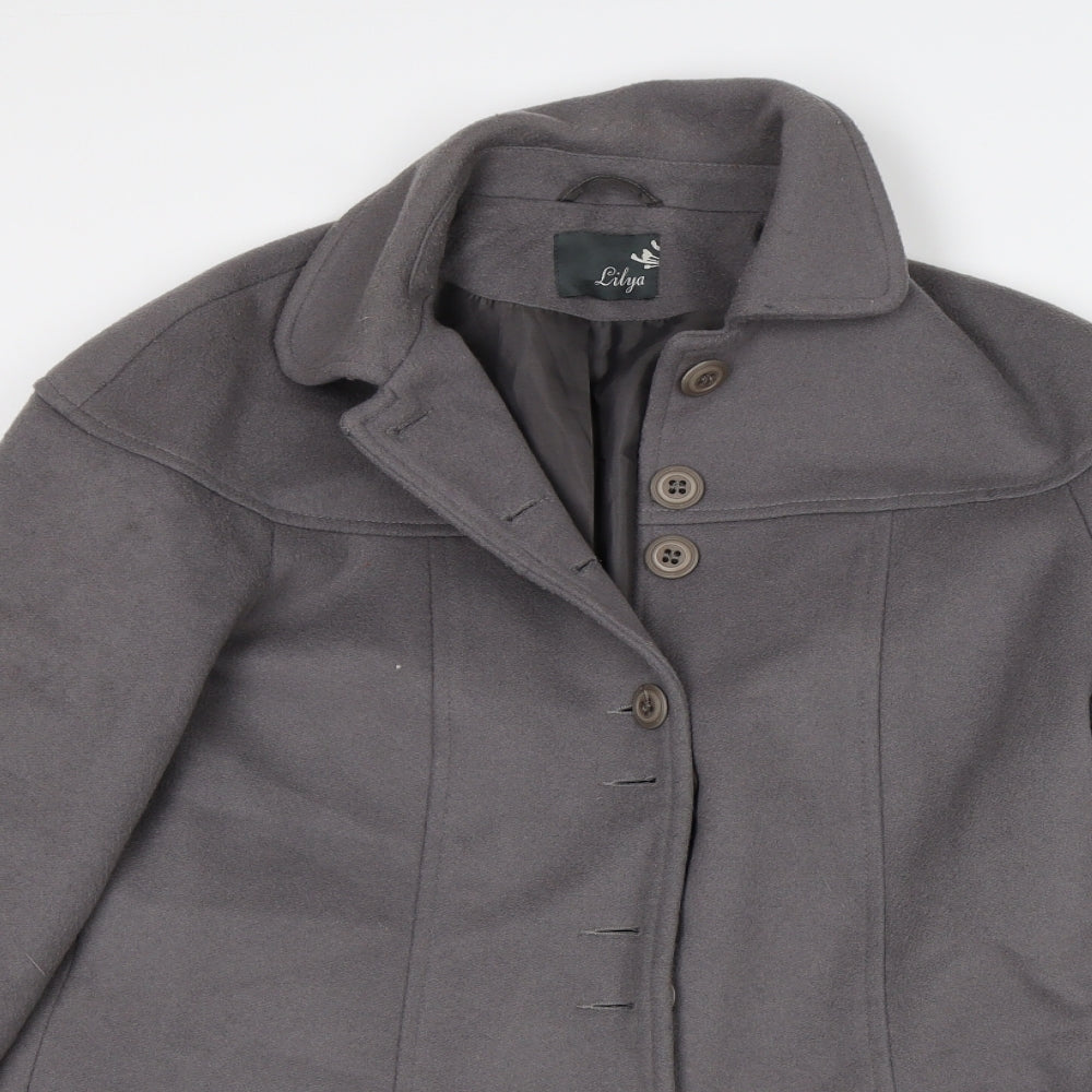 Lilya Womens Grey   Overcoat Coat Size 12