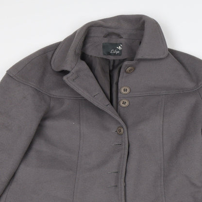 Lilya Womens Grey   Overcoat Coat Size 12