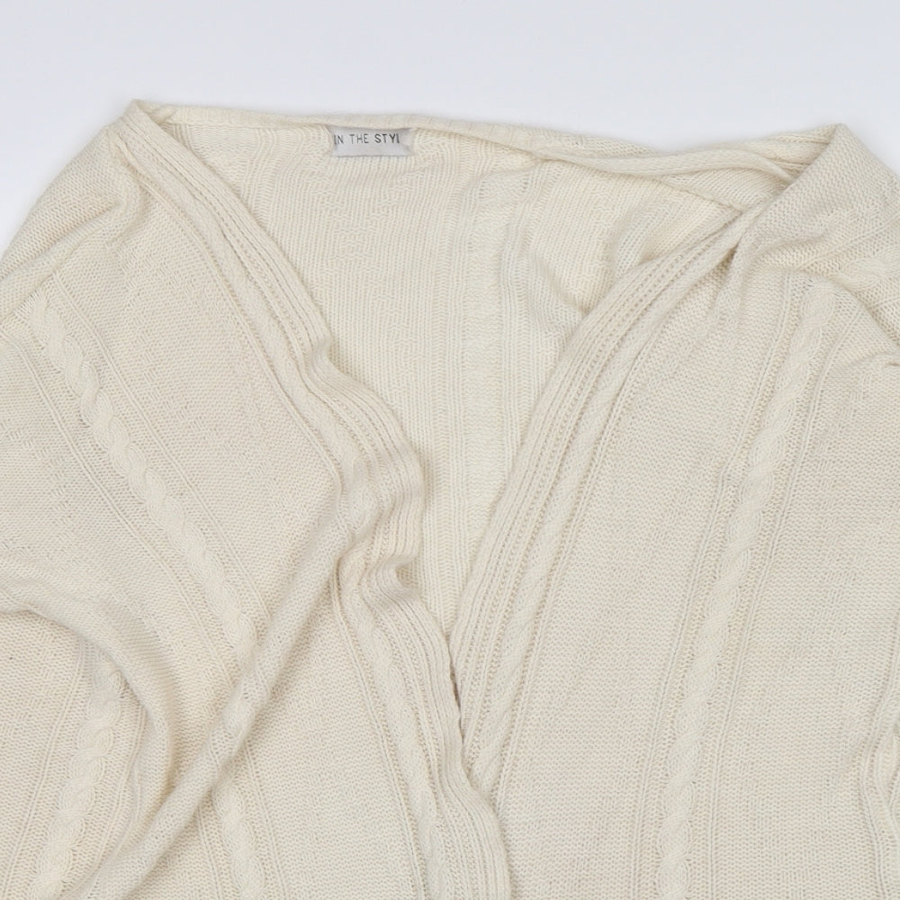 Womens UK Size 8 In the Style Beige Cardigan Jumper