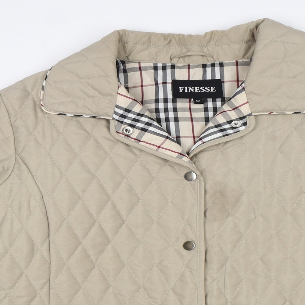 Womens UK Size 12 Finesse Beige Quilted Coat
