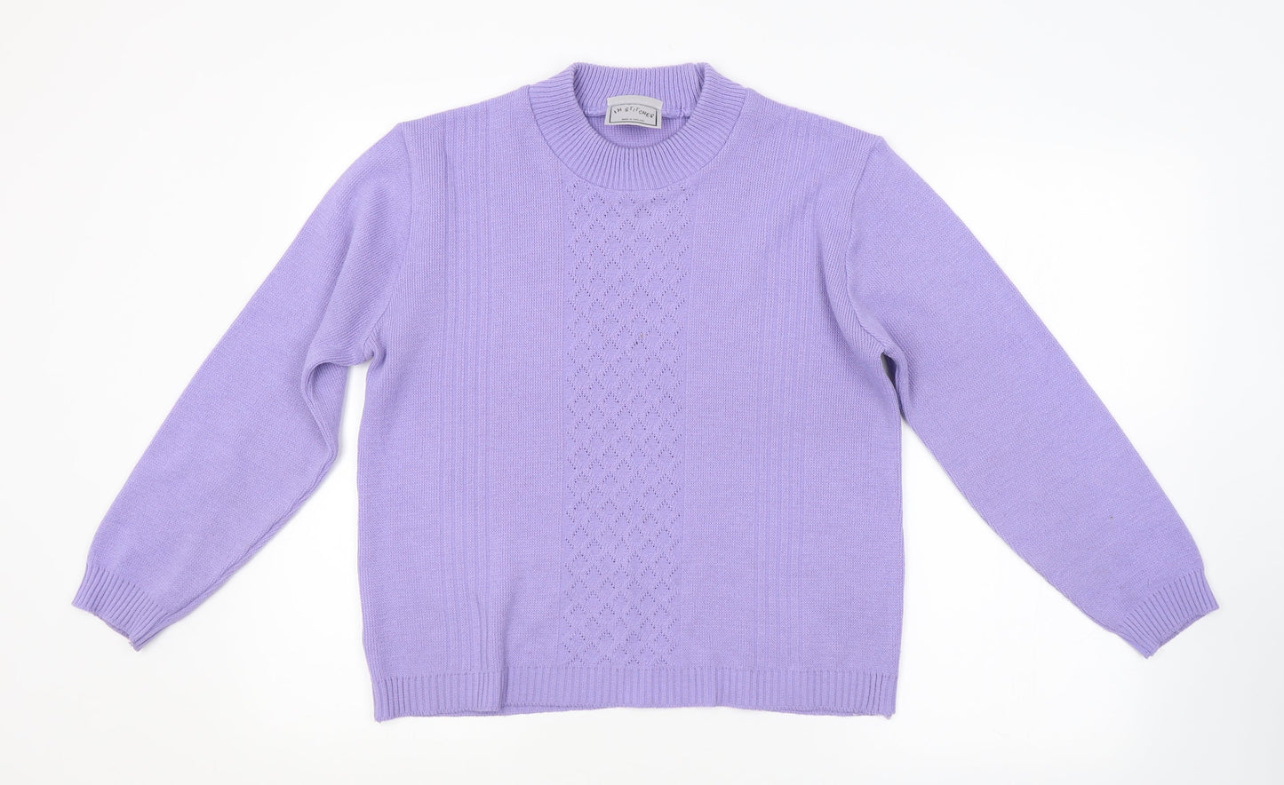 In Stitches Womens Purple Argyle/Diamond  Pullover Jumper Size 12